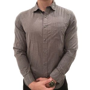 Old Navy Charcoal Gray Long Sleeve Button-Up